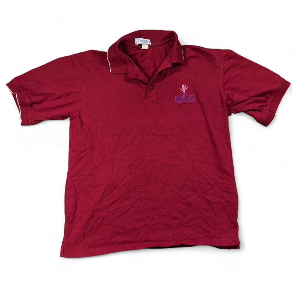 Extreme Polo Men’s L Red Cotton Short Sleeve Workwear Embroidered‎ Casual